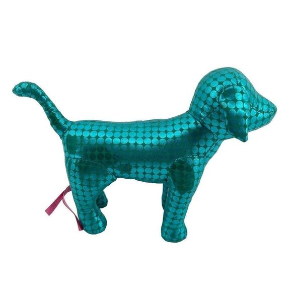 Victoria’s Secret PINK 2009 Metallic Blue “HEART” Small Plush Stuffed Dog Y2K - Picture 4 of 16